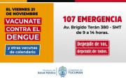 Habilitan un operativo para completar la vacunación contra el dengue este viernes