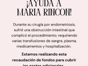 Se necesita donantes de sangre para la señora María Rincón