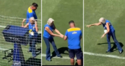 Video: Rosario Central tiró agua bendita al VAR y al estadio antes del partido ante Estudiantes
