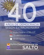 La Junta Departamental de Salto /Conmemora los 40 años del retorno a la democracia