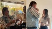No te puedo creer: El conmovedor video que publicó Tita Ureta con la reacción de su padre al saber que está embarazada