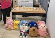 Pikachu, Stitch y un capibara, atrapados con casi tres kilos de cocaína en la ruta 38