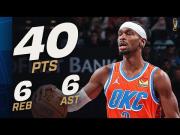 La élite histórica: Shai Gilgeous-Alexander supera al 99.1% de la NBA en juegos de 40 puntos