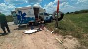 Ruta 34: paciente resultó herido cuando la ambulancia que lo trasladaba chocó contra un camión