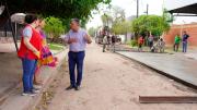 Nediani visitó el desarrollo de las obras de pavimentación de las calles Coronel Rivas y Ramón Chávez