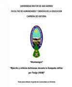 Antecedentes un ejercito para una guerra en el extremo Sur de Bolivia