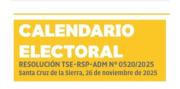 El TSE publica la convocatoria y el calendario electoral para las Elecciones Subnacionales 2026