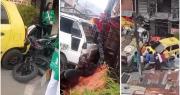 Grúa sin frenos dejó cuatro heridos y una casa impactada en Medellín