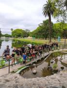 “Plogging” en el parque 9 de Julio: correr, limpiar y cuidar la ciudad
