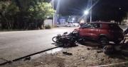 Choque frontal de un auto y tres motos en Rawson: el grave parte médico de los protagonistas