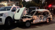 Triple choque terminó con cuatro heridos en el hospital y un Fiat 147 destruido