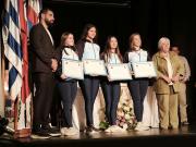 Gimnasia rítmica a través de tres atletas y su docente fueron reconocidas ante planteo del Edil Diego Guevara