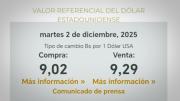 BCB actualiza el valor referencial del dólar a Bs 9,02 para la compra y Bs 9,29 para la venta