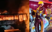 Incendio arrasa cochera en Ate y destruye 15 buses