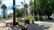 Reposición del cableado en Plaza Independencia debido a hurtos constanes