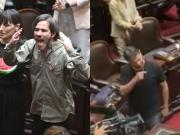 Momentos insólitos de la jura en Diputados: cruces y reclamos