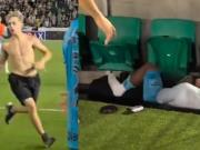 Un hincha se metió en la cancha para llegar a Neymar y casi lesiona a otro jugador del Santos: lo tiró abajo del banco de suplentes