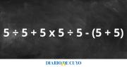 ¿Cuánto es 5 ÷ 5 + 5 x 5 ÷ 5 – (5 + 5)?