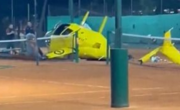 Se cayó un helicóptero en una cancha de tenis en Palermo