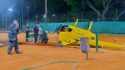 Accidente con heridos: un helicóptero privado se desplomó cayó sobre una cancha de tenis