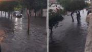 Calles anegadas en Salta tras un temporal de lluvia