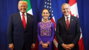 Cordial reunión a tres entre Trump, Sheinbaum y Carney en el sorteo del Mundial