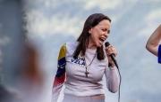 Protestaron en Barcelona en apoyo a la nobel venezolana María Corina Machado