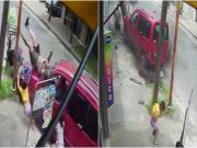 Un hombre y sus dos hijas se salvaron de milagro tras ser embestidos desde atrás por una camioneta