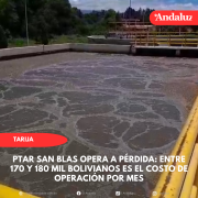 PTAR San Blas opera a pérdida: Entre 170 y 180 mil bolivianos es el costo de operación por mes