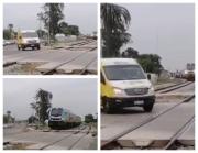 “¡Ahí viene, mongólico!”: camioneta zafó por poco de ser arrollada por un tren en Uruguay