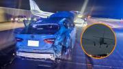 Impacto por avioneta que aterrizó de emergencia sobre un auto en Florida: involucrados resultaron ilesos