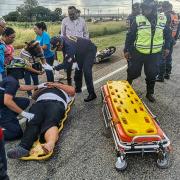 Herido motorizado al sufrir accidente en la Autopista Regional
