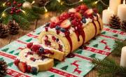 Receta para lucirte esta Navidad: arrollado de frutos rojos con crema, rinde un montón y queda delicioso