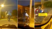 Víctima persigue a atracadores en moto y éstos abren fuego para evitar su captura