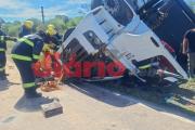 Grave vuelco de un camión sobre la Ruta Nacional 89 cerca de Quimilí