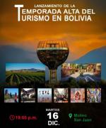 Desde Tarija anunciarán la temporada alta de turismo en Bolivia