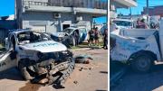 Video: cuatro policías hospitalizados tras un impactante choque de patrulleros en La Matanza