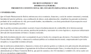 Documentos urgentes: Este es el decreto 5503 que define la emergencia económica en Bolivia