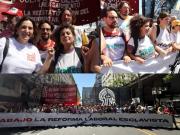 Contra la reforma laboral en Plaza de Mayo: gran columna independiente exigió paro general a la CGT