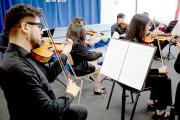 Orquesta clásica infanto Juvenil mejor niñez se presentó En el salón del prm wenu nehuen