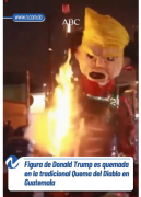 Queman a Trump en el tradicional ritual de la Quema del Diablo en Guatemala