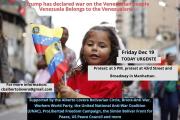 Hoy: Manifestación en Nueva York en defensa del pueblo venezolano. ¡No a la guerra contra Venezuela!