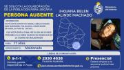 Policía pide colaboración para ubicar a una adolescente de 17 años desaparecida en Maldonado