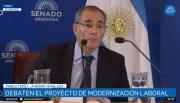 Pablo Topet, asesor legal de la CGT, expuso en el Senado su rechazo a la reforma laboral propuesta por el Ejecutivo