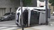 Violento choque y vuelco en Flores causó seis heridos por un conductor que manejaba a contramano