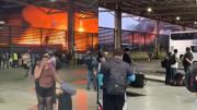 Las impactantes imágenes del incendio de Estación Central desde el Terminal de Buses