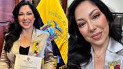 Mariana Bermúdez, psicóloga manabita que reside en Estados Unidos, recibe un reconocimiento de la Asamblea Nacional
