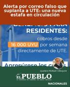 Alerta por correo falso que suplanta a UTE: extreme cuidados