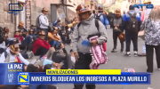 Mineros bloquearon calles Ballivián y Colón en La Paz