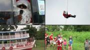 En bote, bus y rápel, Papá Noel reparte regalos sin trineo en América Latina